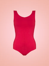 Load image into Gallery viewer, Hot pink viscose jersey Harper bodysuit in front of pink ombre background